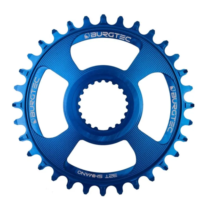 Pinion față pentru bicicletă BURGTEC Shimano Direct Mount Thick Thin Chainring - 32T - Deep Blue Bestseller